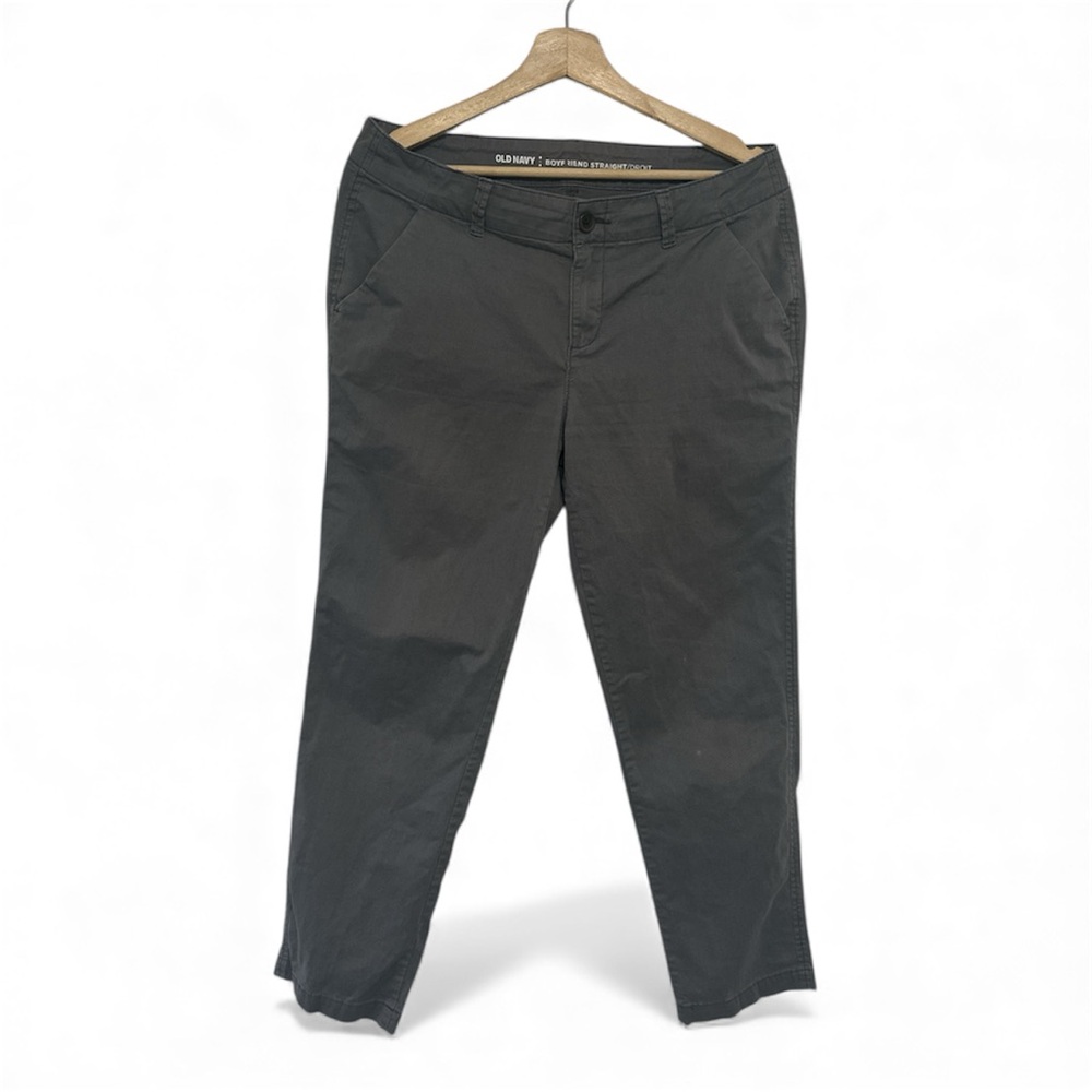 Old Navy Gray Boyfriend Straight Leg Chinos Size 6 Cropped Low Rise Casual Pant